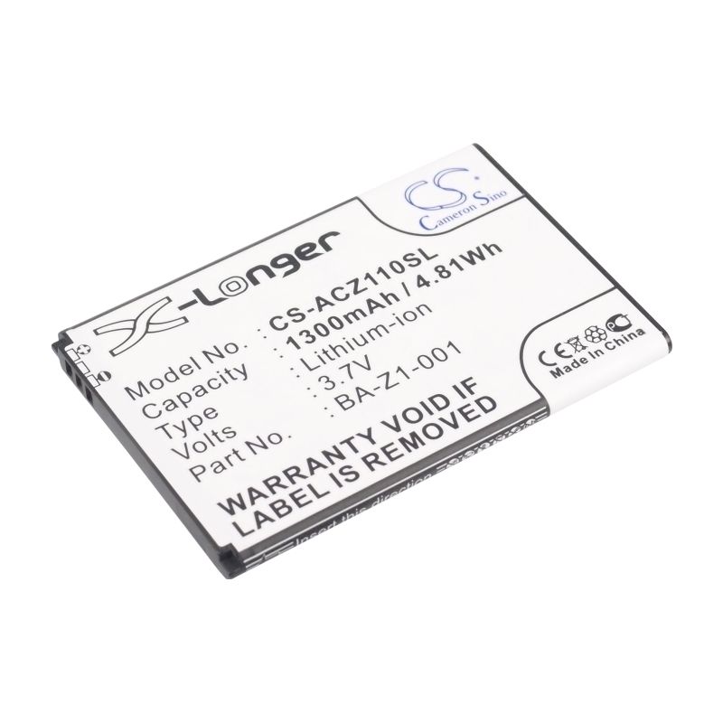 Li-ion Battery fits Acer, liquid z110 dou, liquid z120, liquid z2 3.7V, 1300mAh Mobile & SmartPhone Cameron Sino Technology Limited