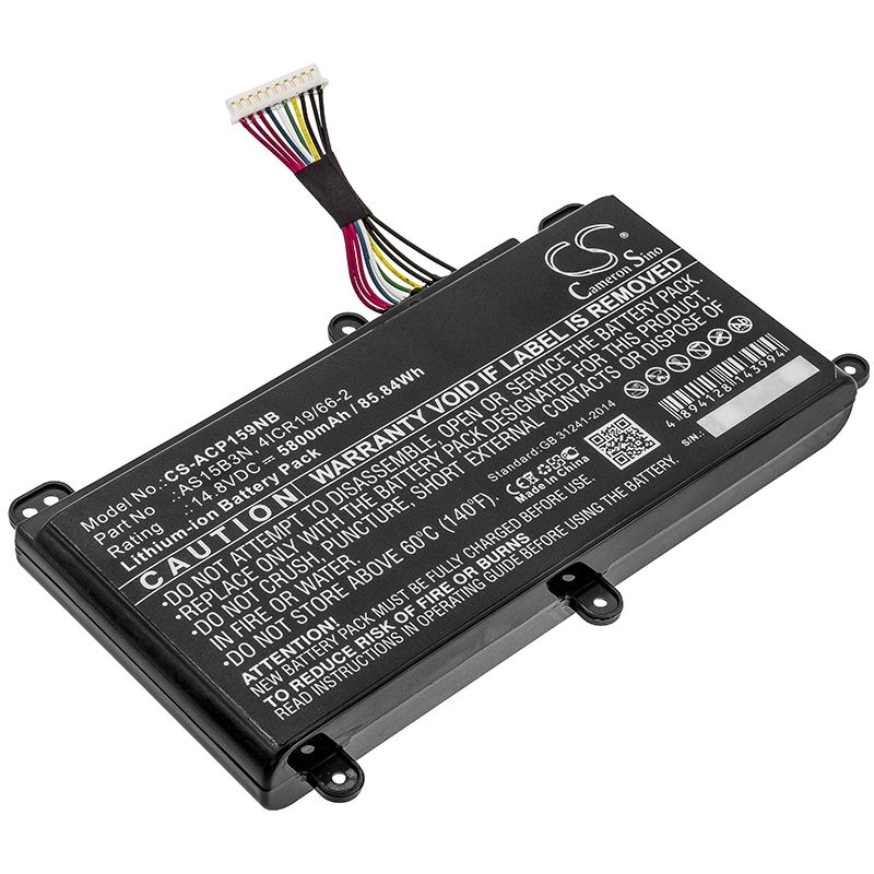 Li-ion Battery fits Acer, Predator 15 G9-591, Predator 15 G9-591-70f6, Predator 15 G9-591-713c 14.8V, 5800mAh Notebook & Laptop Cameron Sino Technology Limited