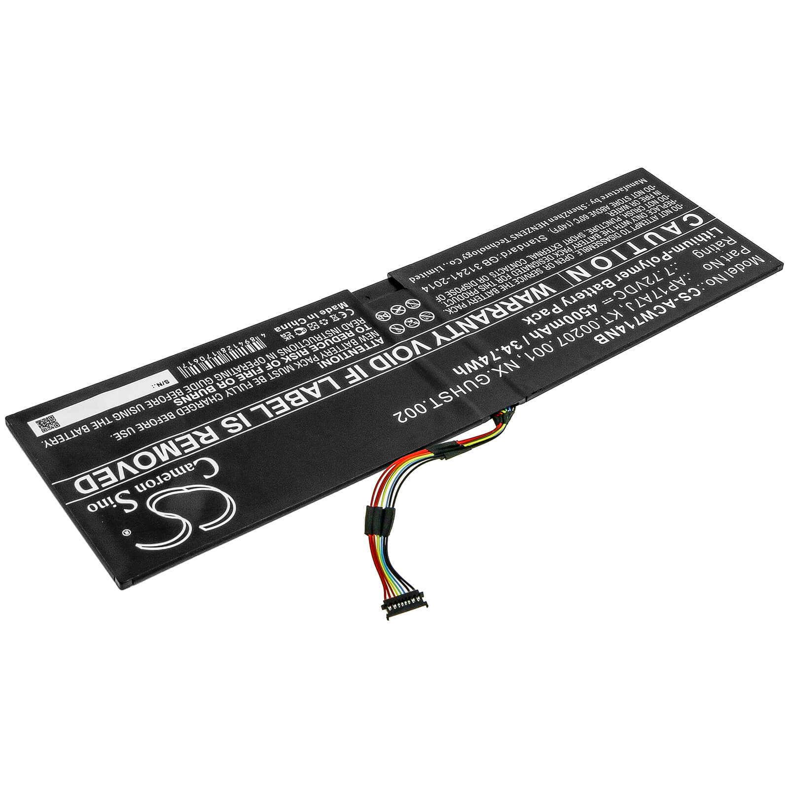 Li-ion Battery fits Acer, Swift 7 Sf714-51t, Swift 7 Sf714-51t-m16f, Swift 7 Sf714-51t-m1f6 7.72V, 4500mAh Notebook & Laptop Cameron Sino Technology Limited