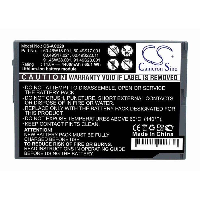 Li-ion Battery Fits Acer, Travelmate 220, Travelmate 222, Travelmate 222x 14.8v, 4400mah Computer Cameron Sino Technology Limited (Suspended)