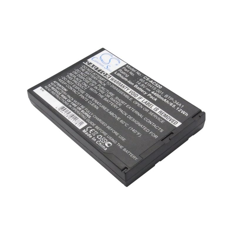 Li-ion Battery fits Acer, Travelmate 520, Travelmate 520it, Travelmate 521 14.8V, 4400mAh Computer Cameron Sino Technology Limited