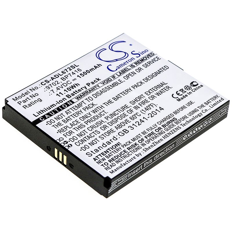 Li-ion Battery fits Additel, 672, Adt 672 7.4V, 1500mAh Equipment & Survey & Test Cameron Sino Technology Limited