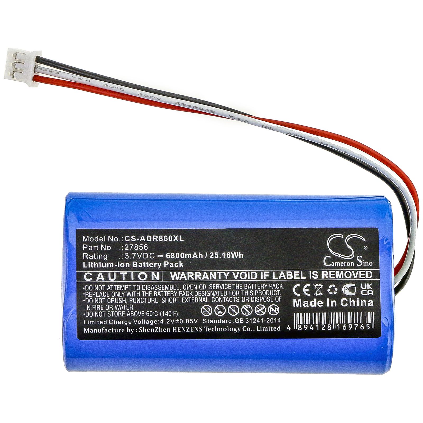 Li-ion Battery fits Albrecht, Dr 855, Dr 860, Dr855 3.7V, 6800mAh DAB Digital Cameron Sino Technology Limited