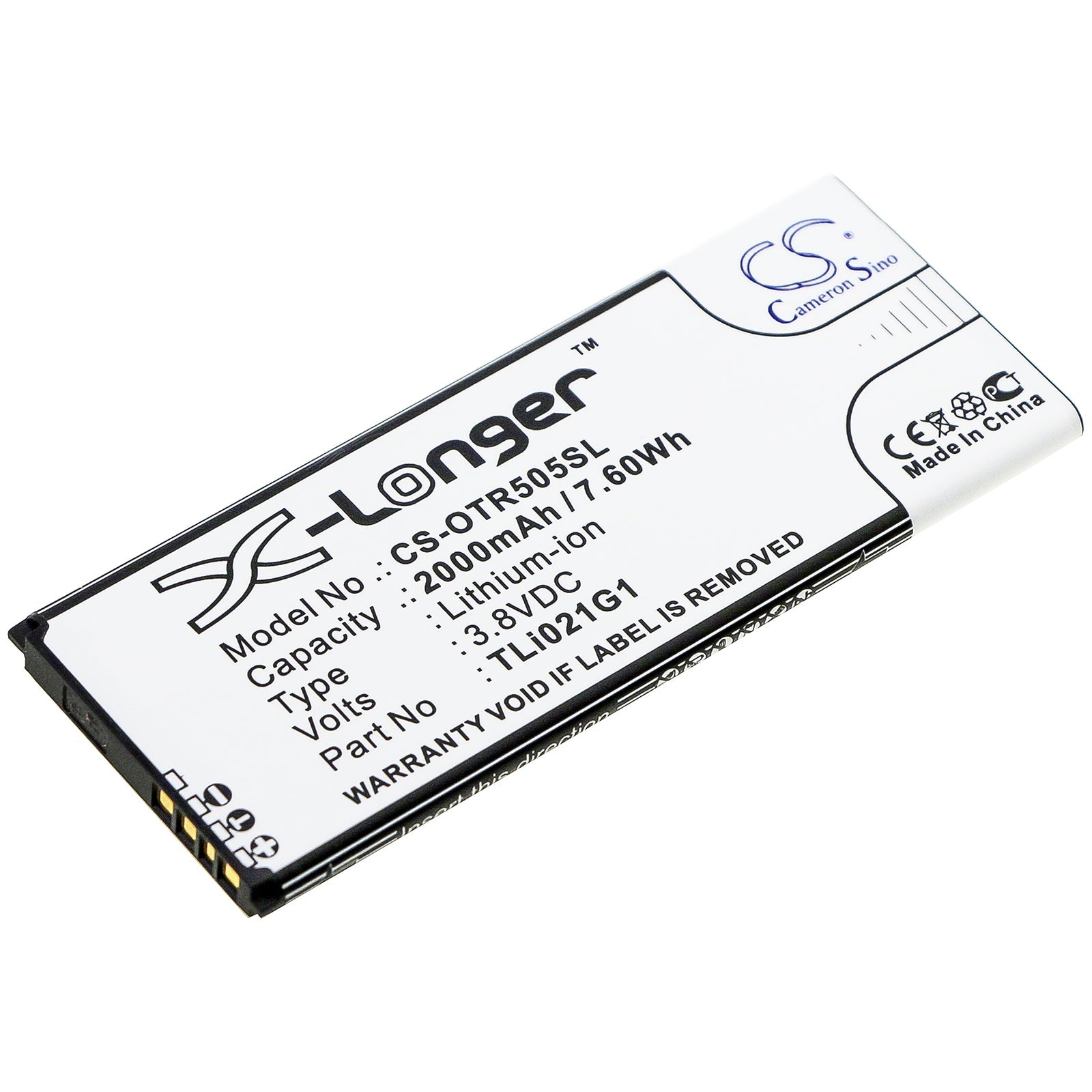 Li-ion Battery fits Alcatel, 5005r, Insight 3.8V, 2000mAh Mobile & SmartPhone Cameron Sino Technology Limited