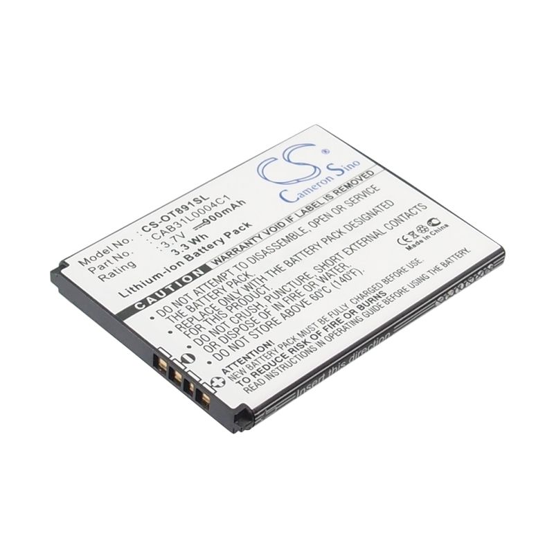 Li-ion Battery fits Alcatel, a382g, one touch 155, one touch 808 3.7V, 900mAh Mobile & SmartPhone Cameron Sino Technology Limited