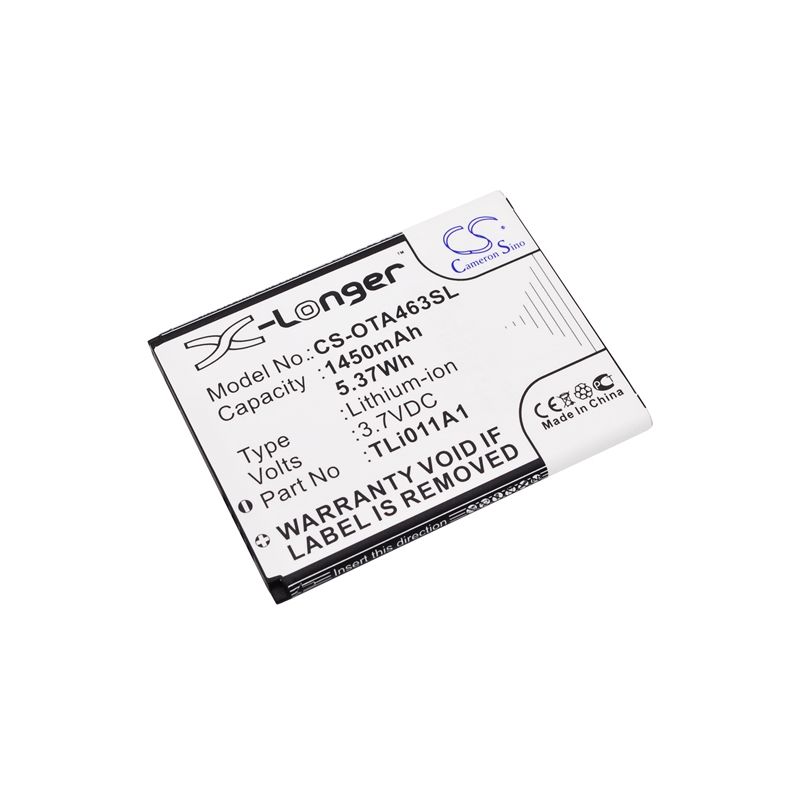 Li-ion Battery fits Alcatel, a463, a463bg, one touch a463 3.7V, 1450mAh Mobile & SmartPhone Cameron Sino Technology Limited