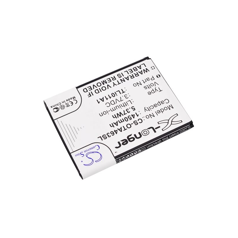 Li-ion Battery fits Alcatel, a463, a463bg, one touch a463 3.7V, 1450mAh Mobile & SmartPhone Cameron Sino Technology Limited