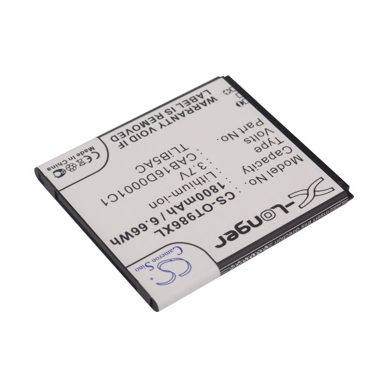 Li-ion Battery fits Alcatel, ak47, one touch 986, ot-986 3.7V, 1800mAh Mobile & SmartPhone Cameron Sino Technology Limited