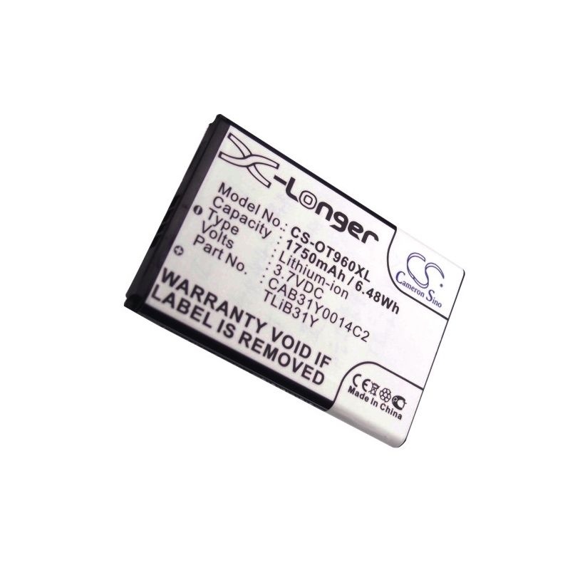 Li-ion Battery fits Alcatel, authority, one touch 955, one touch 960 3.7V, 1750mAh Mobile & SmartPhone Cameron Sino Technology Limited