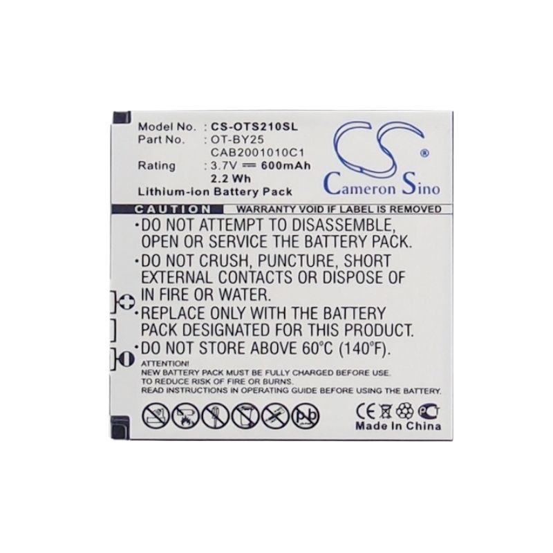 Li-ion Battery fits Alcatel, one touch 111, one touch s120, one touch s121 3.7V, 600mAh Mobile & SmartPhone Cameron Sino Technology Limited