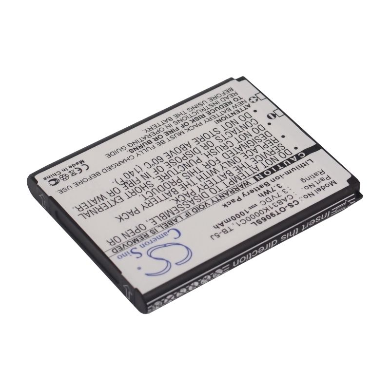 Li-ion Battery fits Alcatel, one touch 906, ot-906, tcl 3.7V, 1000mAh Mobile & SmartPhone Cameron Sino Technology Limited