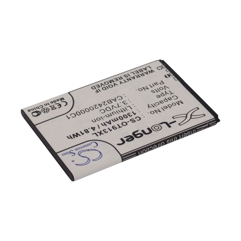 Li-ion Battery fits Alcatel, one touch 913, one touch 913d, one touch 927 3.7V, 1300mAh Mobile, SmartPhone Cameron Sino Technology Limited
