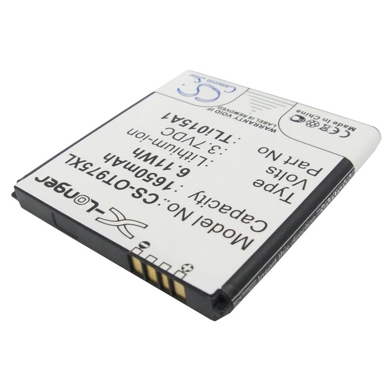 Li-ion Battery fits Alcatel, one touch 975, one touch 975n, ot-975 3.7V, 1650mAh Mobile & SmartPhone Cameron Sino Technology Limited