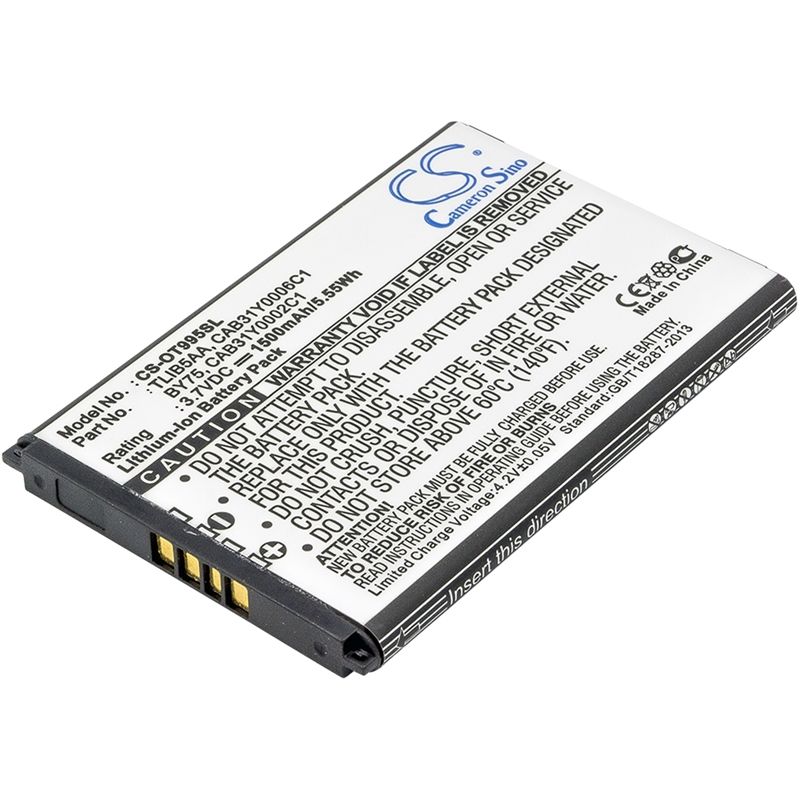 Li-ion Battery fits Alcatel, one touch 993d, one touch 995, ot-993d 3.7V, 1500mAh Mobile & SmartPhone Cameron Sino Technology Limited