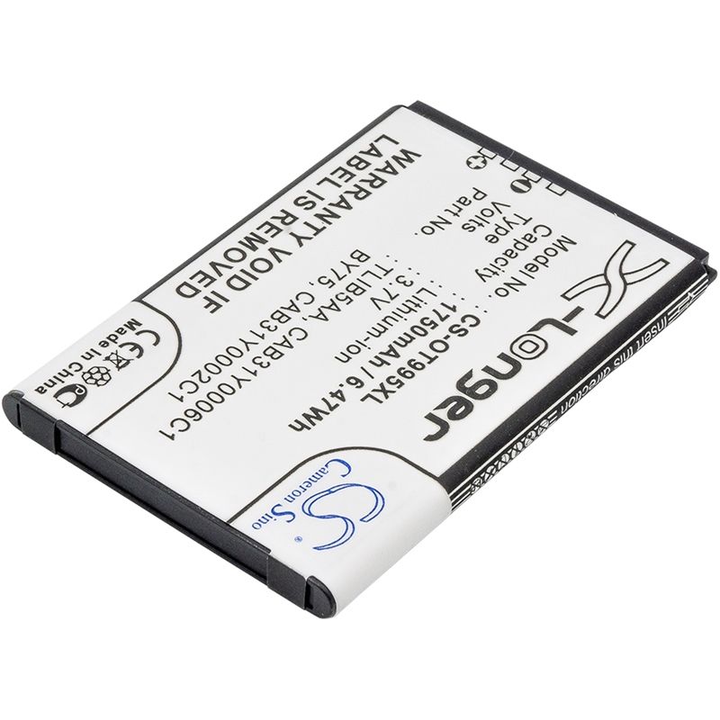 Li-ion Battery fits Alcatel, one touch 993d, one touch 995, ot-993d 3.7V, 1750mAh Mobile & SmartPhone Cameron Sino Technology Limited