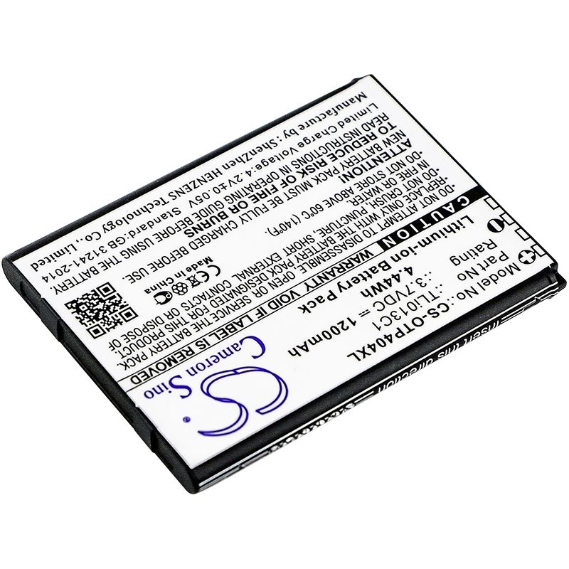 Li-ion Battery fits Alcatel, one touch go flip, ot-4043s, ot-4044t 3.7V, 1200mAh Mobile, SmartPhone Cameron Sino Technology Limited