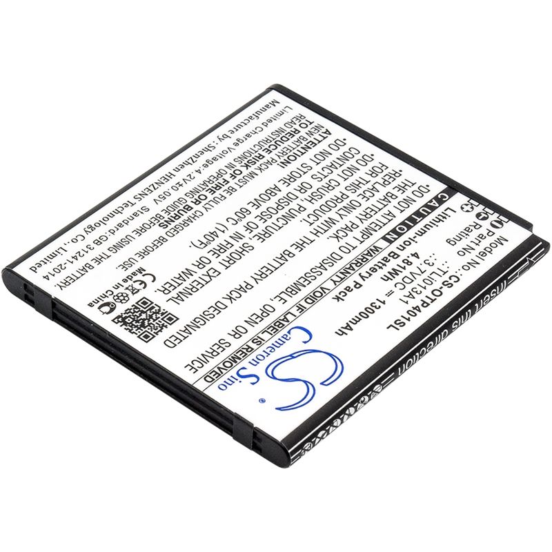 Li-ion Battery fits Alcatel, one touch pixi 4 3.5, ot-4017, ot-4017a 3.7V, 1300mAh Mobile & SmartPhone Cameron Sino Technology Limited