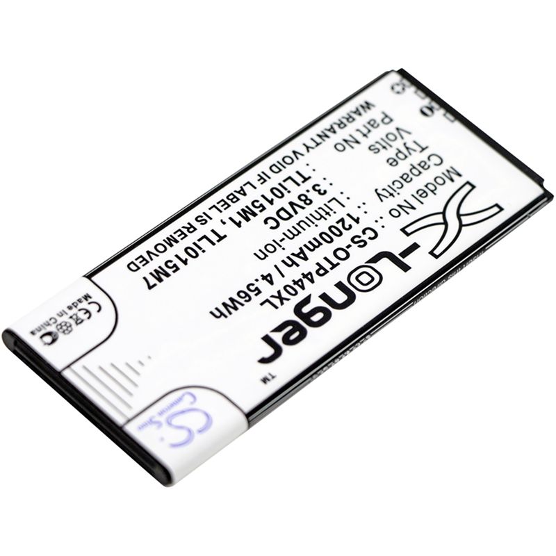 Li-ion Battery fits Alcatel, one touch pixi 4 4.0, ot-4034, ot-4034d 3.8V, 1200mAh Mobile & SmartPhone Cameron Sino Technology Limited
