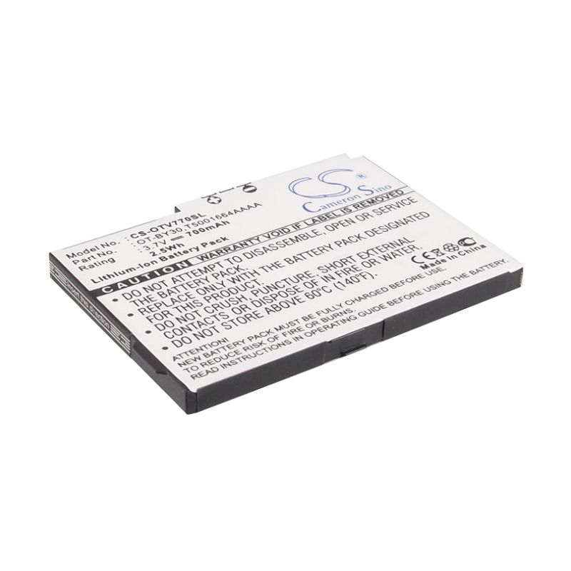 Li-ion Battery fits Alcatel, one touch v770, one touch v770a, ot-v770 3.7V, 700mAh Mobile & SmartPhone Cameron Sino Technology Limited