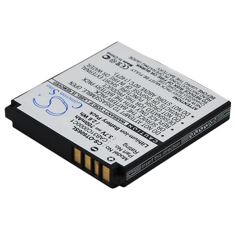 Li-ion Battery fits Alcatel, ot-606, ot-606 sparq, ot-606a 3.7V, 700mAh Mobile & SmartPhone Cameron Sino Technology Limited