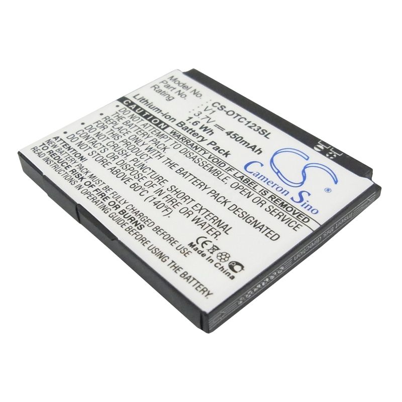 Li-ion Battery fits Alcatel, ot-c123, ot-c123a 3.7V, 450mAh Mobile & SmartPhone Cameron Sino Technology Limited