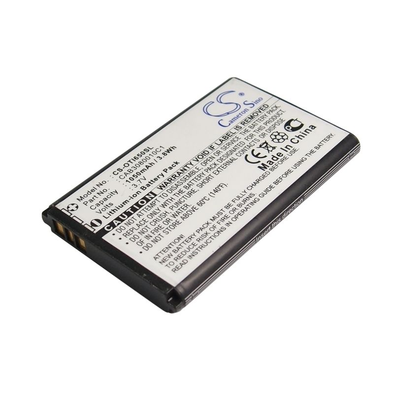 Li-ion Battery fits Alcatel, ot-i650 3.7V, 1050mAh Mobile & SmartPhone Cameron Sino Technology Limited