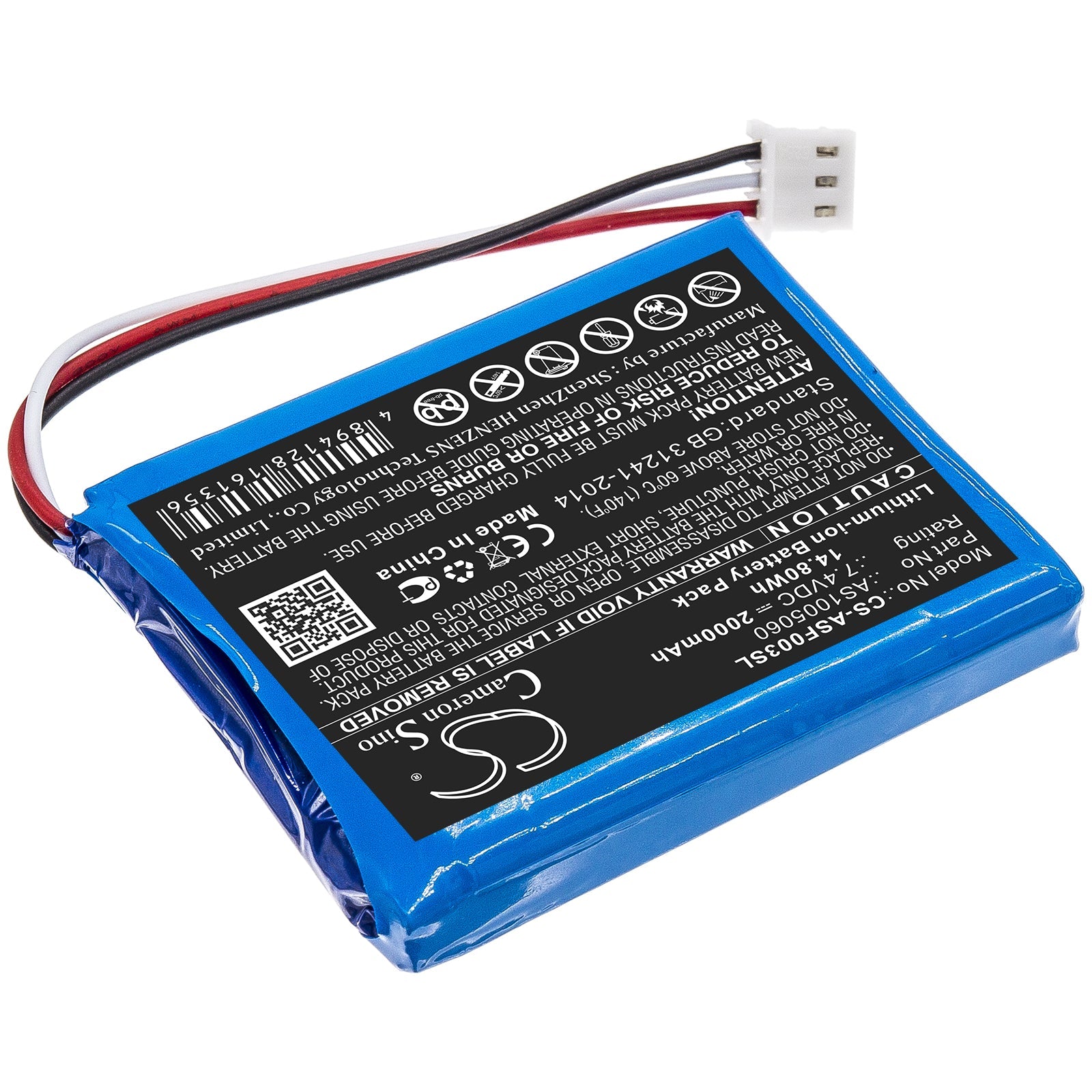 Li-ion Battery fits Alpsat, As1005060 7.4V, 2000mAh Equipment & Survey & Test Cameron Sino Technology Limited