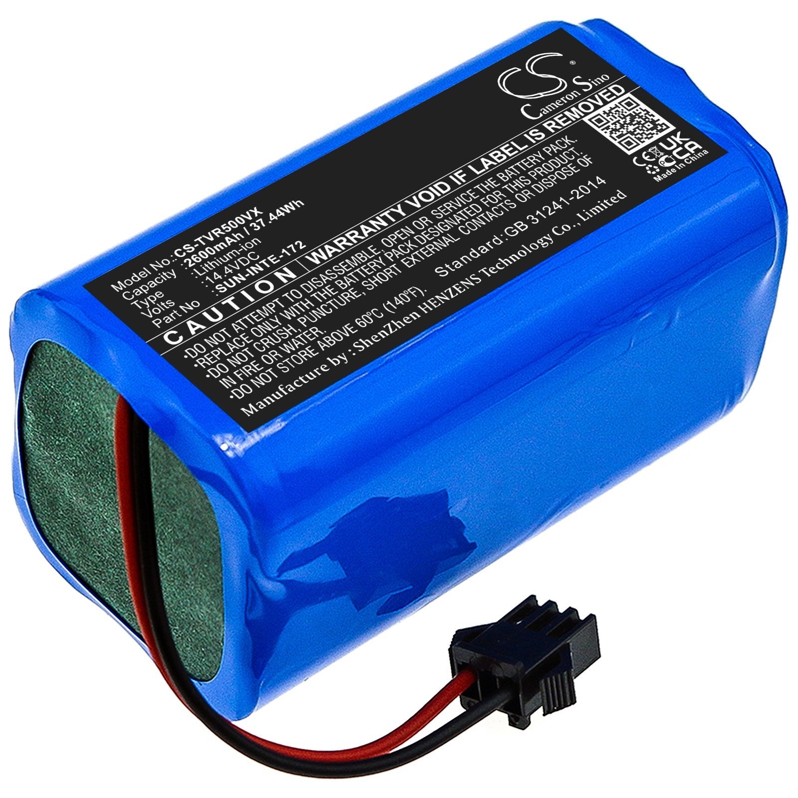 Li-ion Battery fits Amarey, A800, A900, Imartine 14.4V, 2600mAh Vacuum Cameron Sino Technology Limited