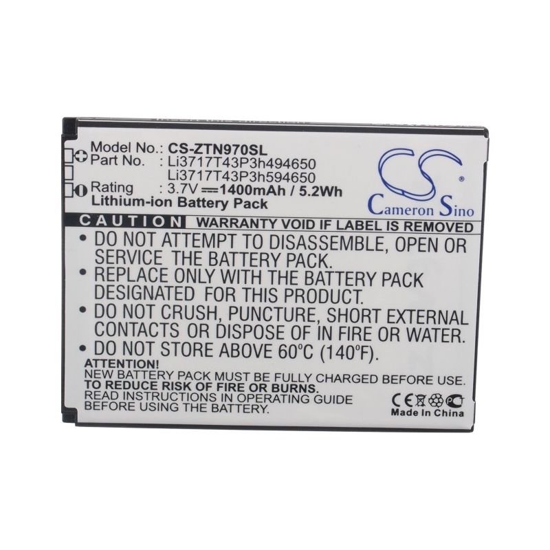 Li-ion Battery fits Amazing, a2, net10, savvy 3.7V, 1400mAh Mobile & SmartPhone Cameron Sino Technology Limited