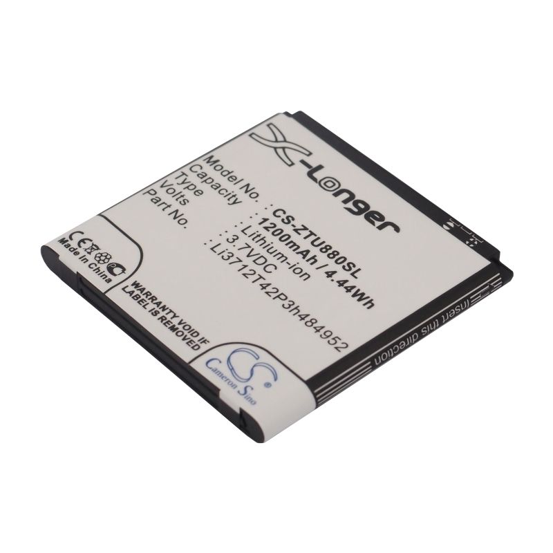 Li-ion Battery fits Amazing, a3, a3s, zte 3.7V, 1200mAh Mobile & SmartPhone Cameron Sino Technology Limited