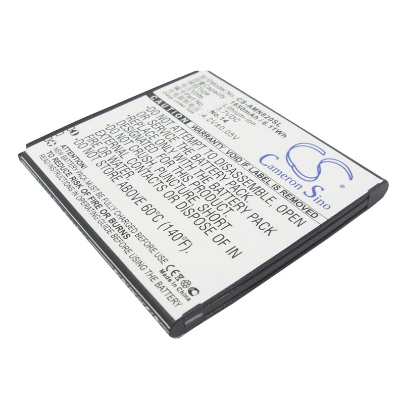 Li-ion Battery fits Amoi, n818, n820, n821 3.7V, 1650mAh Communications Cameron Sino Technology Limited (Suspended)