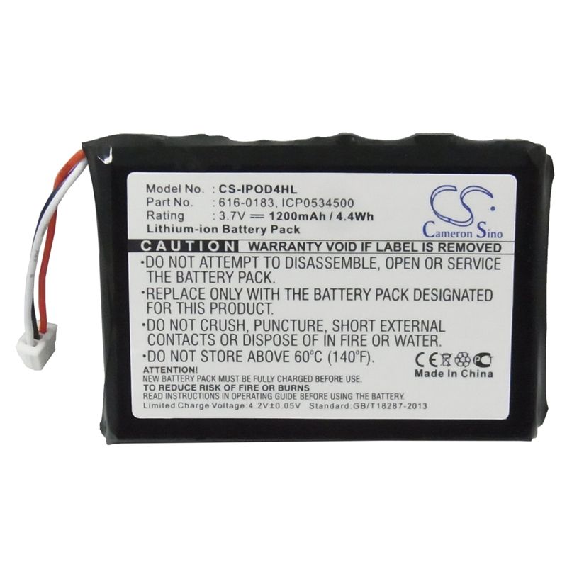 Li-ion Battery Fits Apple, Ipod 4th Generatio, Ipod Photo, Ipod U2 20gb Color Display Ma127 3.7v, 1200mah Media Player Cameron Sino Technology Limited