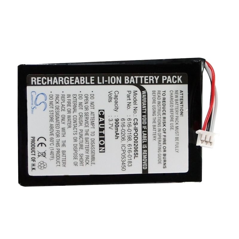 Li-ion Battery fits Apple, Ipod Photo, Ipod U2 20gb Color Display Ma127, Photo 30gb M9829 3.7V, 900mAh Media Player Cameron Sino Technology Limited