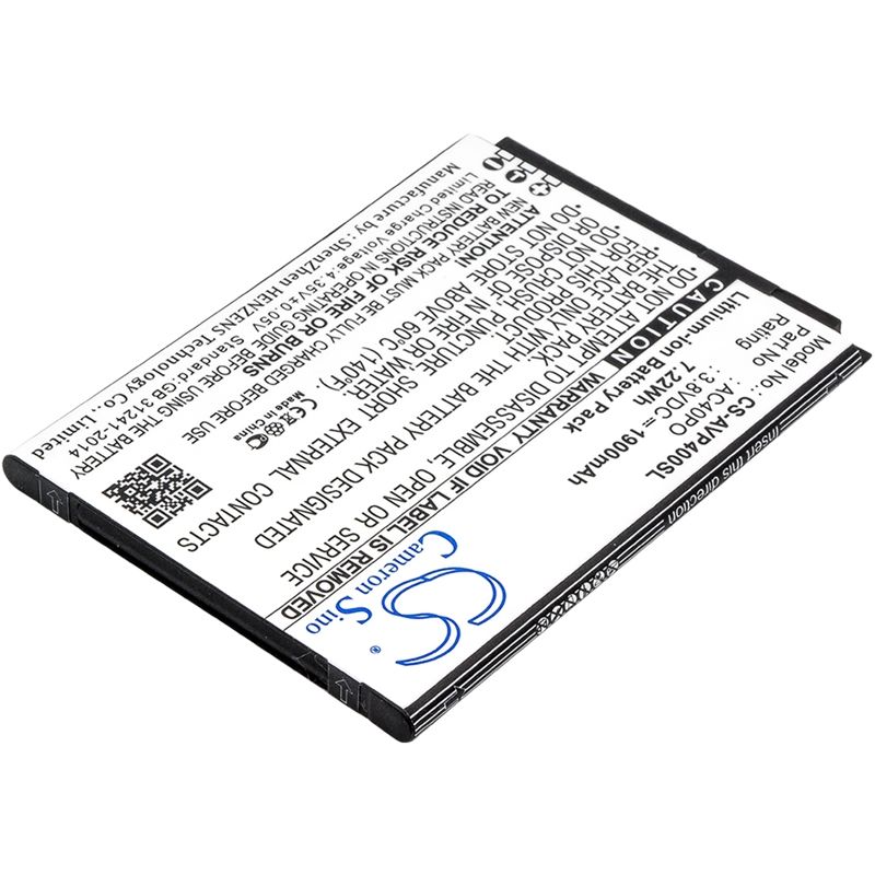 Li-ion Battery fits Archos, 40 power 3.8V, 1900mAh Mobile & SmartPhone Cameron Sino Technology Limited