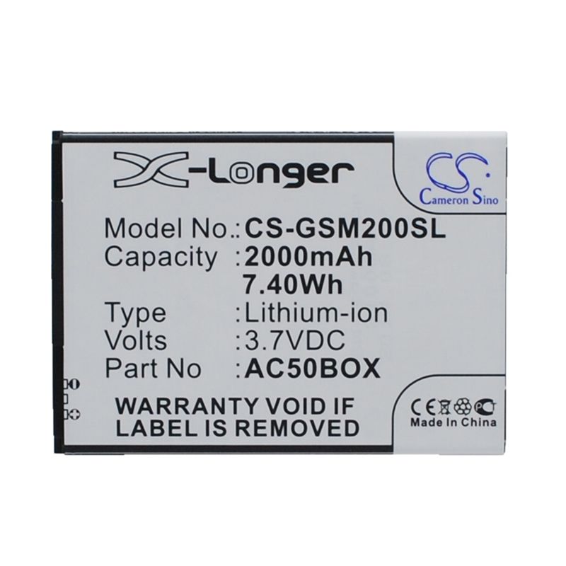 Li-ion Battery fits Archos, 50 neon, 50 neon 4g, 50 platinium 3.7V, 2000mAh Mobile & SmartPhone Cameron Sino Technology Limited