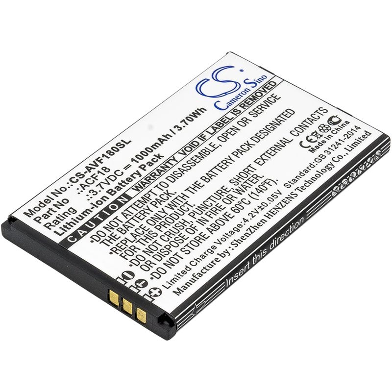 Li-ion Battery fits Archos, f18 3.7V, 1000mAh Mobile & SmartPhone Cameron Sino Technology Limited