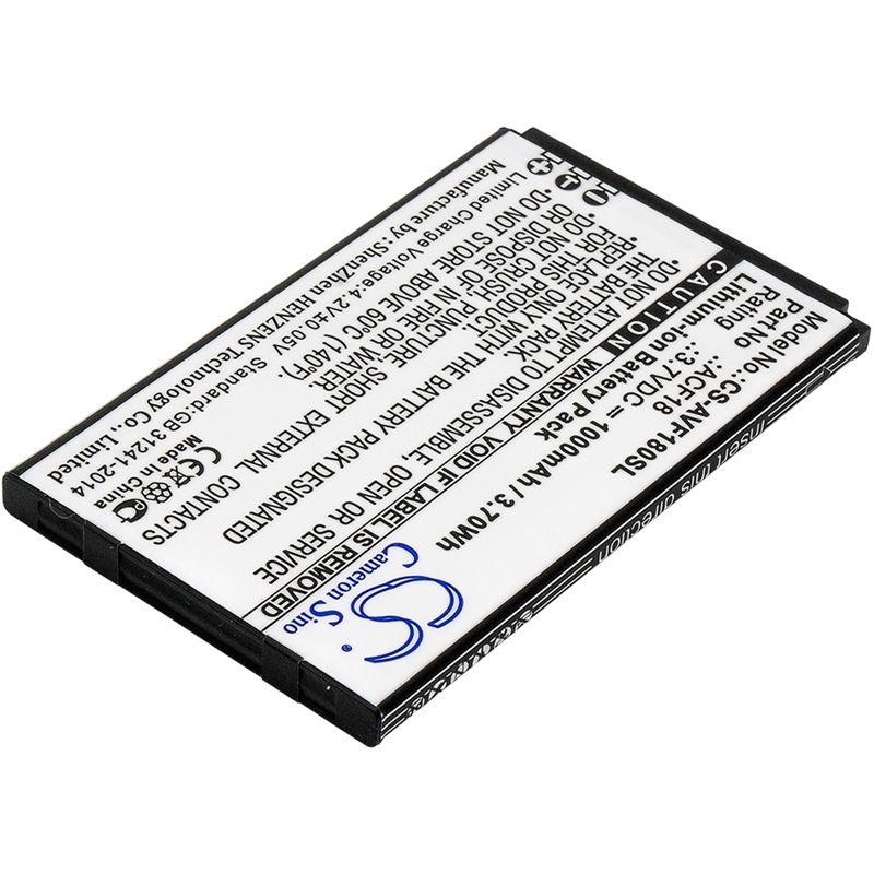Li-ion Battery fits Archos, f18 3.7V, 1000mAh Mobile & SmartPhone Cameron Sino Technology Limited