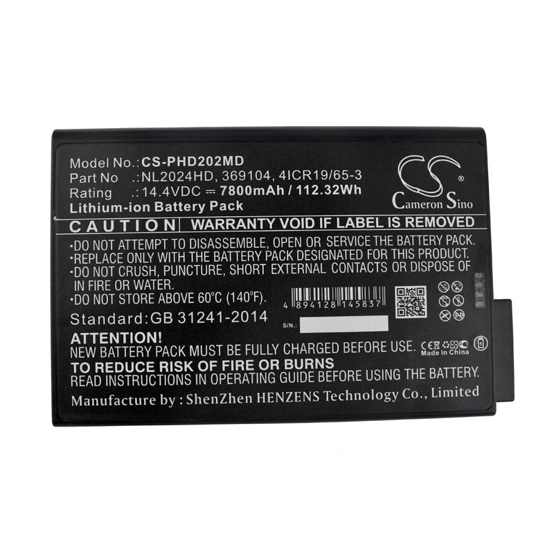 Li-ion Battery fits Artisan, Pms Lasair Ii 310, Pms Lasair Ii 310b, Pms Lasair Ii 350l 14.4V, 7800mAh Medical Cameron Sino Technology Limited