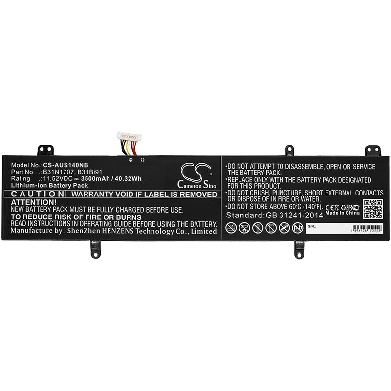 Li-ion Battery fits Asus, A411uf, F411uf 11.52V, 3500mAh Notebook & Laptop Cameron Sino Technology Limited