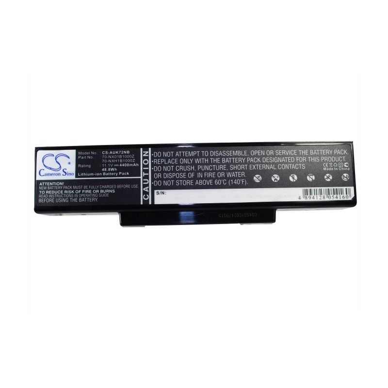 Li-ion Battery Fits Asus, A72, A72d, A72dr 11.1v, 4400mah Notebook & Laptop Cameron Sino Technology Limited