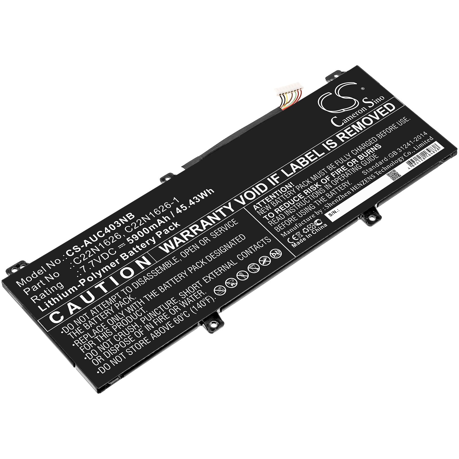 Li-ion Battery fits Asus, C213na, C403na 7.7V, 5900mAh Notebook & Laptop Cameron Sino Technology Limited