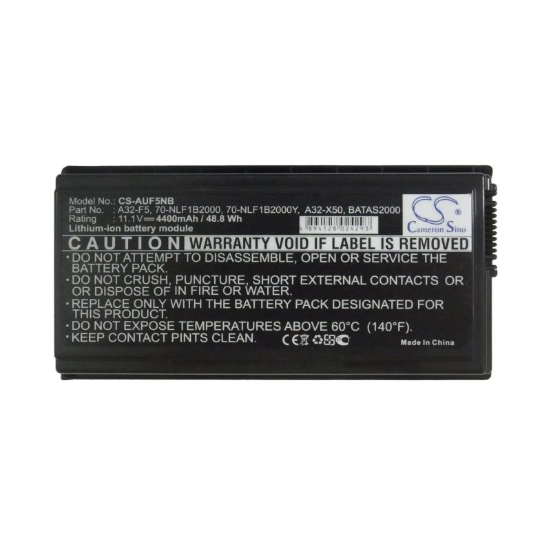 Li-ion Battery fits Asus, F5, F5gl, F5m 11.1V, 4400mAh Notebook & Laptop Cameron Sino Technology Limited