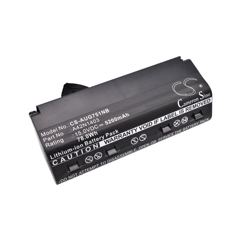 Li-ion Battery Fits Asus, G751j, G751j-bhi7t25, G751jl-bsi7t28 15.0v, 5200mah Notebook & Laptop Cameron Sino Technology Limited