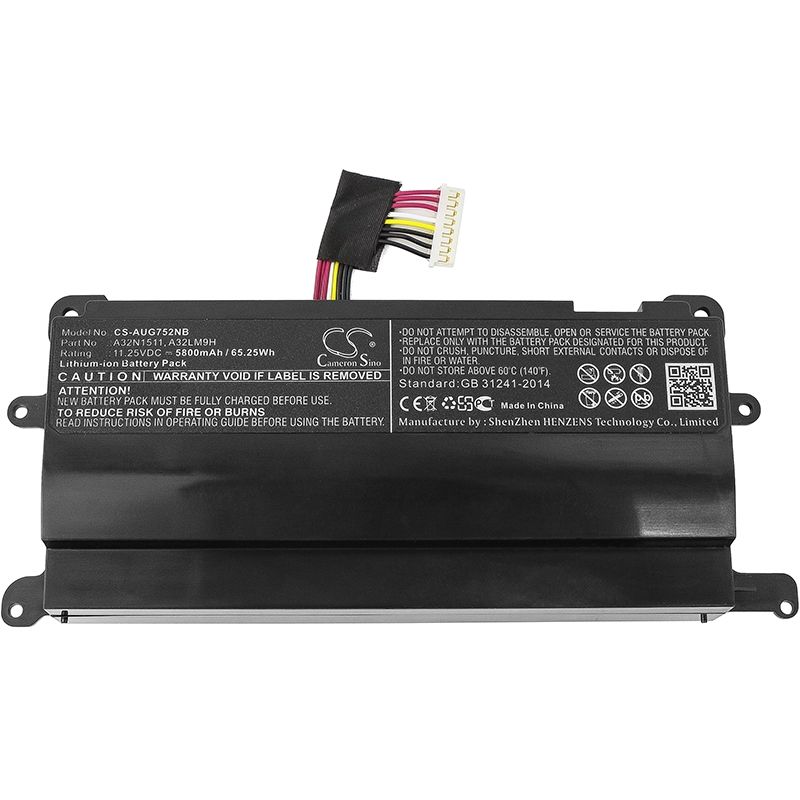 Li-ion Battery Fits Asus, G752v, G752vl, G752vl-1a 11.25v, 5800mah Notebook & Laptop Cameron Sino Technology Limited