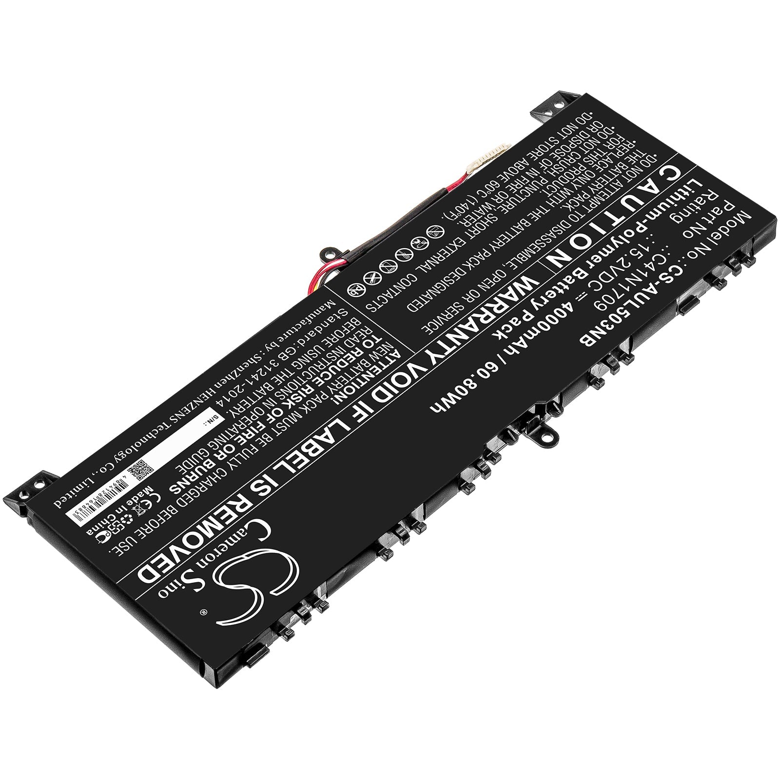 Li-ion Battery fits Asus, Gl503vs, Rog Strix Gl503vs-0041a7700hq 15.2V, 4000mAh Notebook & Laptop Cameron Sino Technology Limited