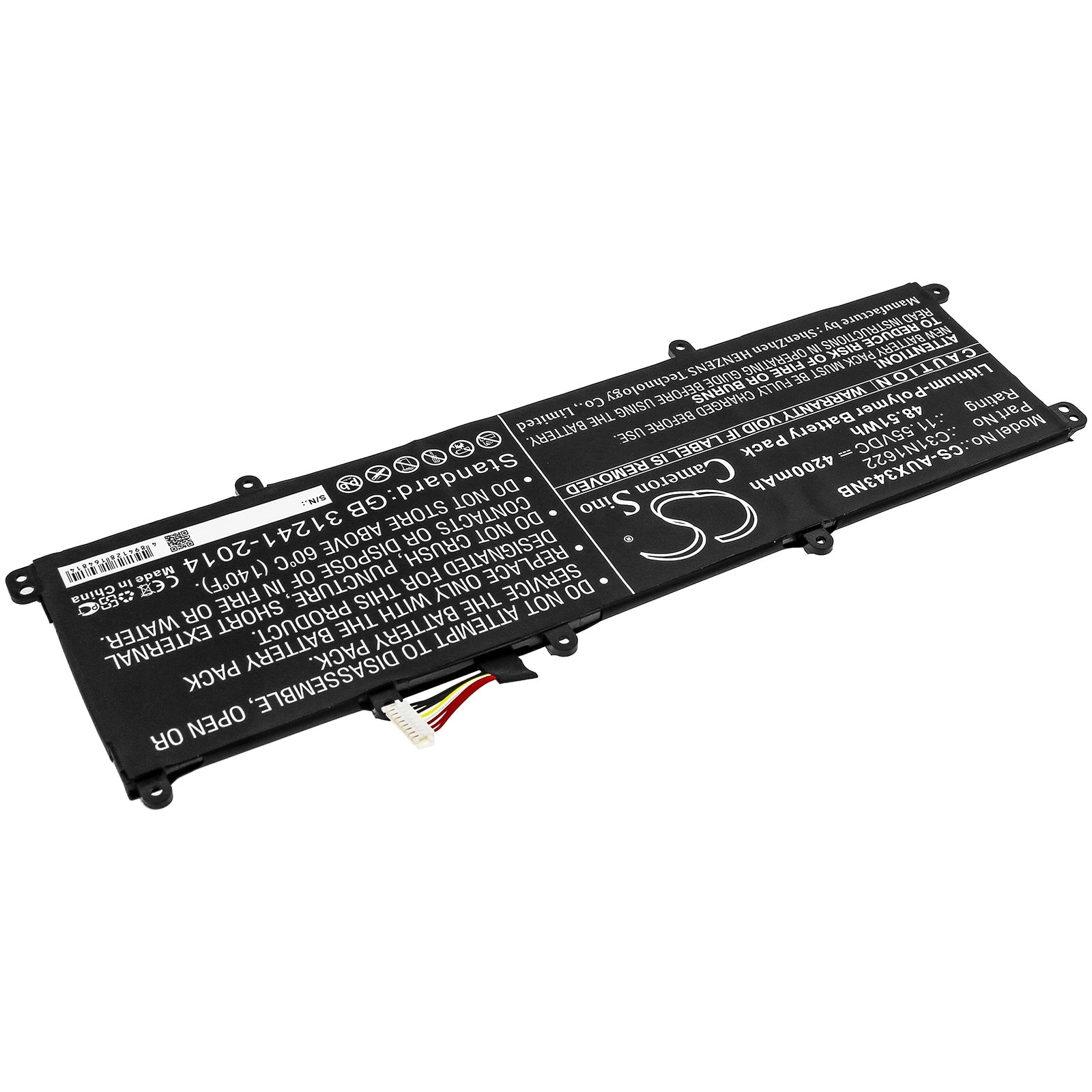 Li-ion Battery fits Asus, Ux530, Ux530uq 11.55V, 4200mAh Notebook & Laptop Cameron Sino Technology Limited