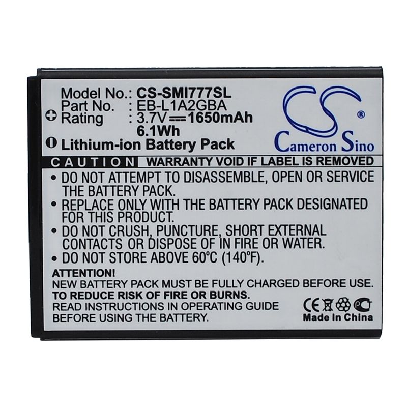 Li-ion Battery fits At&t, galaxy s ii, sgh-i777, samsung 3.7V, 1650mAh Mobile & SmartPhone Cameron Sino Technology Limited