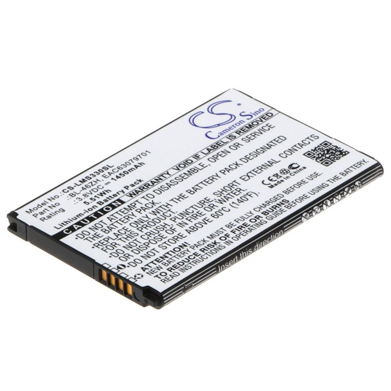 Li-ion Battery Fits At&t, Gophone 4g Lte, Lg, As330 3.8v, 1450mah Mobile & SmartPhone Cameron Sino Technology Limited