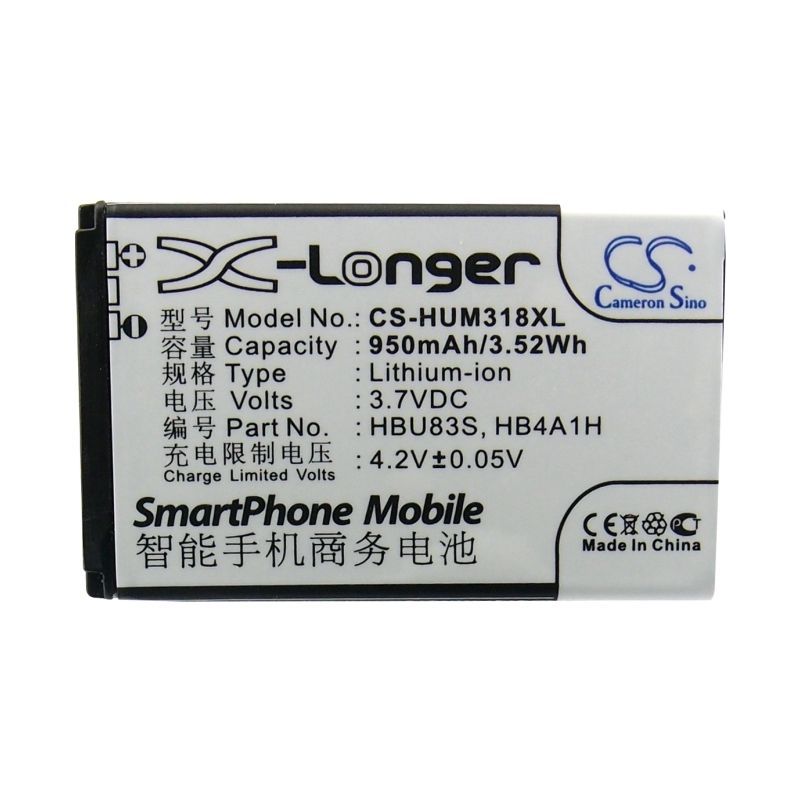 Li-ion Battery Fits At&t, Gophone U2800a, U2800a, Huawei 3.7v, 950mah Mobile & SmartPhone Cameron Sino Technology Limited