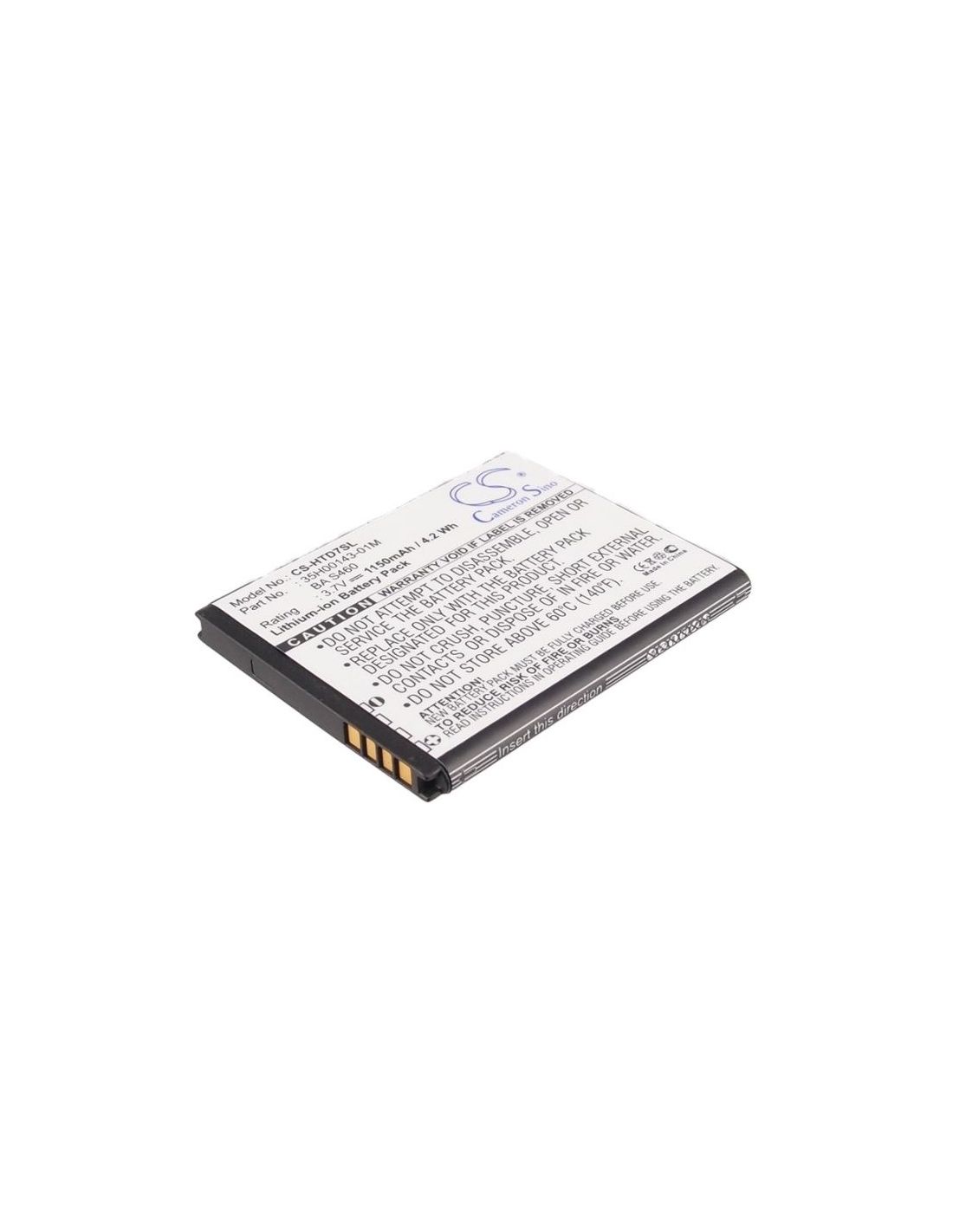 Li-ion Battery Fits At&t, Hd7s, T9295, Htc 3.7v, 1150mah Mobile & SmartPhone Cameron Sino Technology Limited